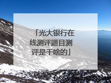 光大银行在线测评题目测评是干啥的