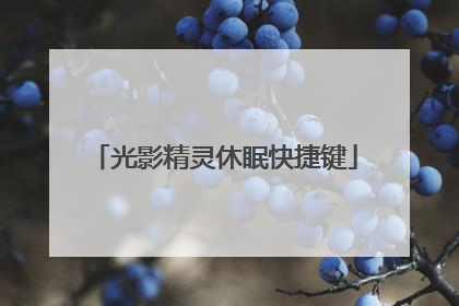 光影精灵休眠快捷键