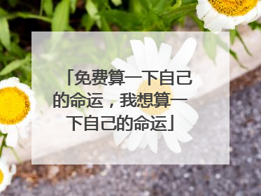 免费算一下自己的命运,我想算一下自己的命运