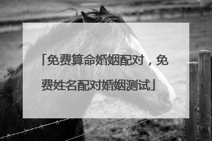免费算命婚姻配对,免费姓名配对婚姻测试