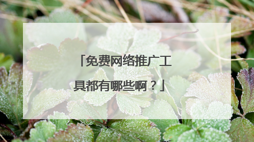 免费网络推广工具都有哪些啊?