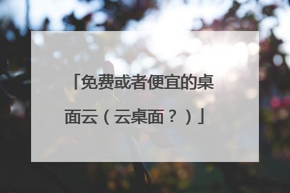 免费或者便宜的桌面云（云桌面？）