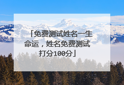 免费测试姓名一生命运,姓名免费测试打分100分