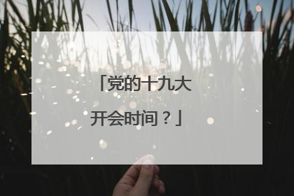 党的十九大开会时间?