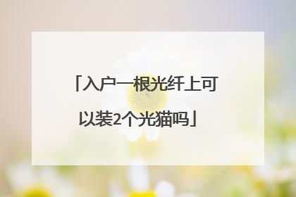 入户一根光纤上可以装2个光猫吗