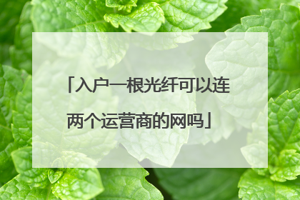 入户一根光纤可以连两个运营商的网吗