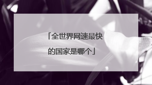 全世界网速最快的国家是哪个