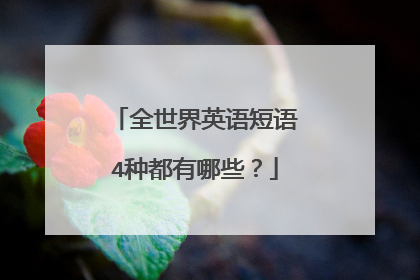 全世界英语短语4种都有哪些？