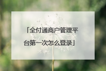 全付通商户管理平台第一次怎么登录