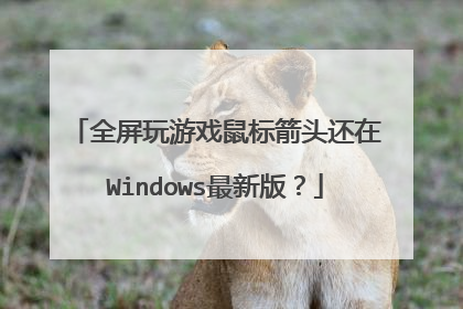 全屏玩游戏鼠标箭头还在Windows最新版？