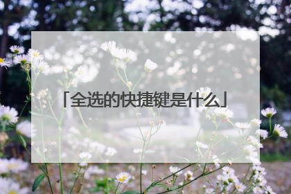 全选的快捷键是什么