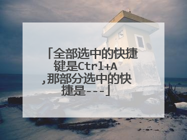 全部选中的快捷键是Ctrl+A,那部分选中的快捷是---