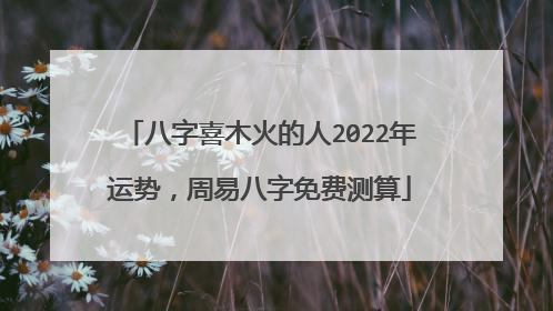 八字喜木火的人2022年运势,周易八字免费测算
