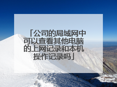 公司的局域网中可以查看其他电脑的上网记录和本机操作记录吗