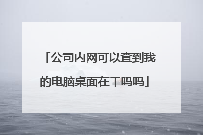 公司内网可以查到我的电脑桌面在干吗吗