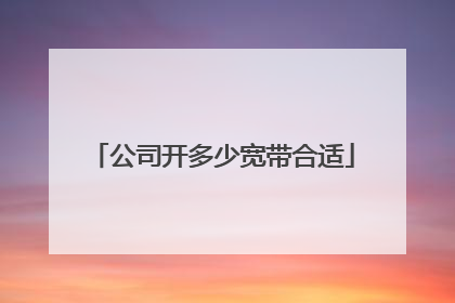 公司开多少宽带合适