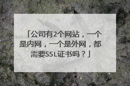 公司有2个网站，一个是内网，一个是外网，都需要SSL证书吗？
