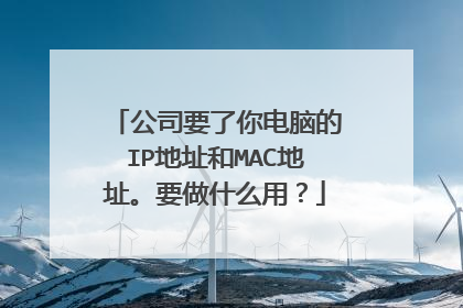 公司要了你电脑的IP地址和MAC地址。要做什么用？