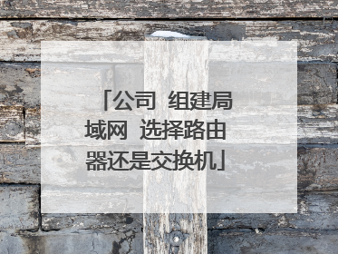 公司 组建局域网 选择路由器还是交换机