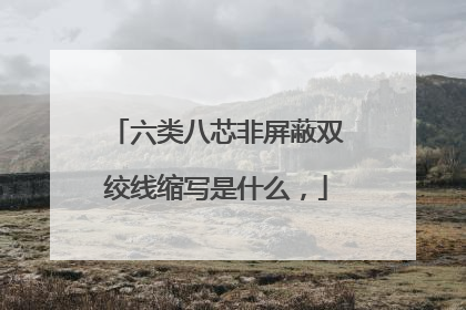 六类八芯非屏蔽双绞线缩写是什么,