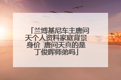 兰博基尼车主唐问天个人资料家庭背景身价 唐问天真的是丁俊晖师弟吗