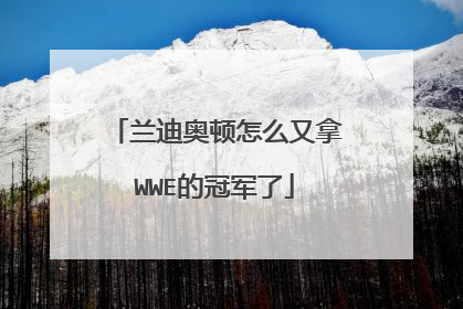 兰迪奥顿怎么又拿WWE的冠军了