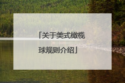 关于美式橄榄球规则介绍