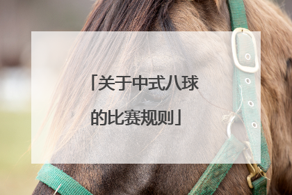 关于中式八球的比赛规则
