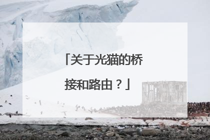 关于光猫的桥接和路由？