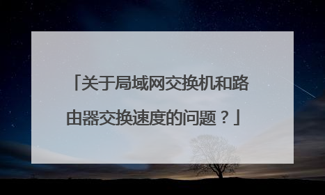 关于局域网交换机和路由器交换速度的问题?