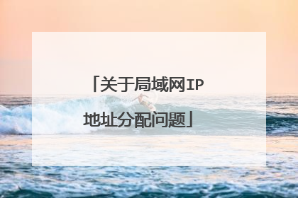 关于局域网IP地址分配问题
