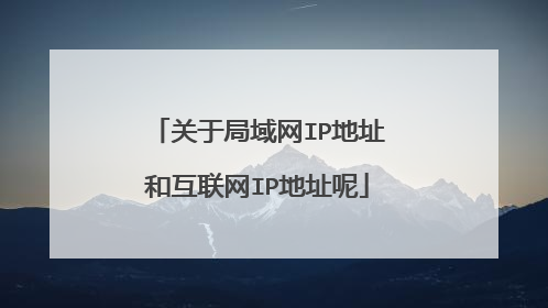 关于局域网IP地址和互联网IP地址呢