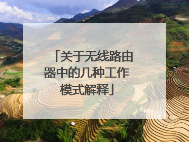 关于无线路由器中的几种工作模式解释