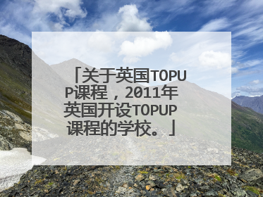 关于英国TOPUP课程，2011年英国开设TOPUP课程的学校。