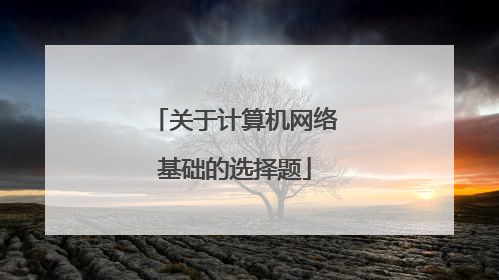关于计算机网络基础的选择题
