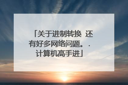关于进制转换 还有好多网络问题。.计算机高手进