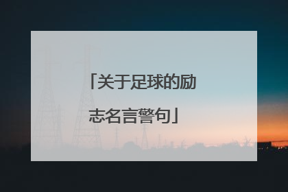 关于足球的励志名言警句