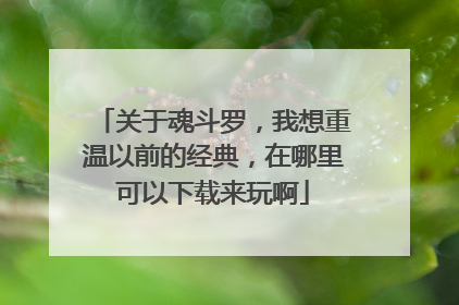 关于魂斗罗,我想重温以前的经典,在哪里可以下载来玩啊