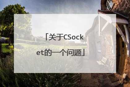 关于CSocket的一个问题