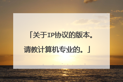 关于IP协议的版本。请教计算机专业的。