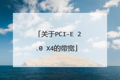 关于PCI-E 2.0 X4的带宽