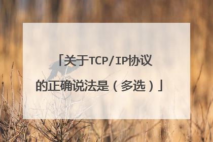关于TCP/IP协议的正确说法是(多选)