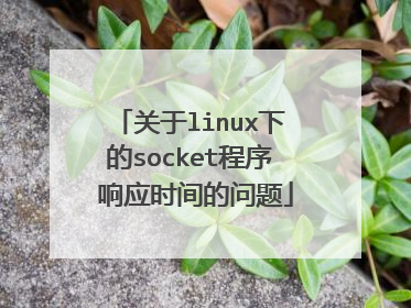 关于linux下的socket程序 响应时间的问题