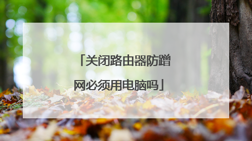 关闭路由器防蹭网必须用电脑吗