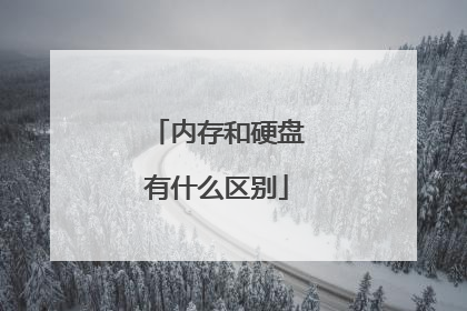 内存和硬盘有什么区别