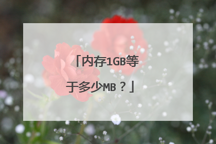 内存1GB等于多少MB？
