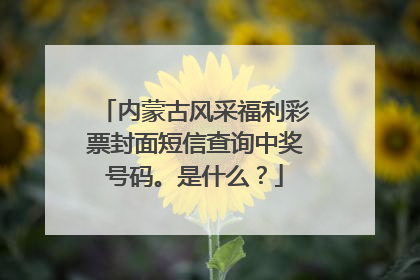 内蒙古风采福利彩票封面短信查询中奖号码。是什么?