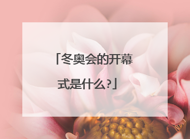 冬奥会的开幕式是什么?
