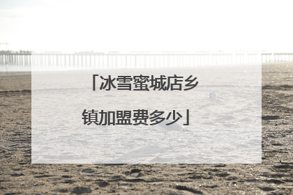 冰雪蜜城店乡镇加盟费多少