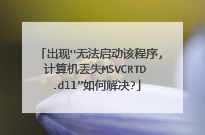 出现“无法启动该程序,计算机丢失MSVCRTD.dll”如何解决?